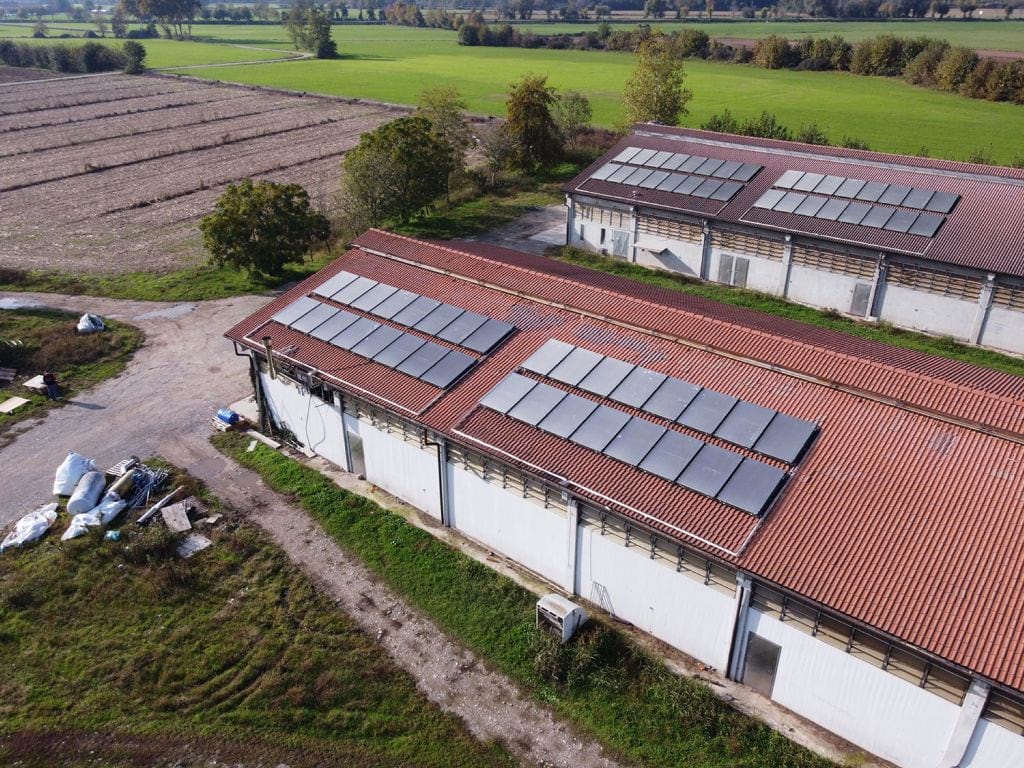 pannelli-solari-azienda-agricola - Pleion Impianto Solare Termico con 64 Collettori PIANI KSF P26 - Mantova