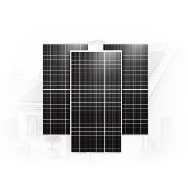 Solar panels array on a suburban home's roof for a residential solar power system