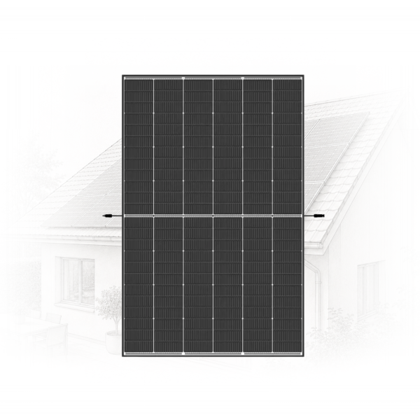 Tall solar panel array mounted against a house, showing multiple dark photovoltaic panels and wiring for a residential installation