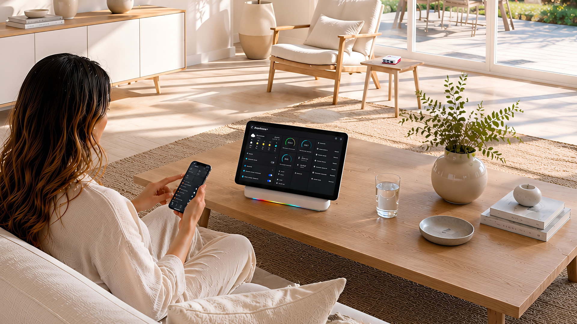 PleiHome in soggiorno: controllo di energia e comfort da display e smartphone